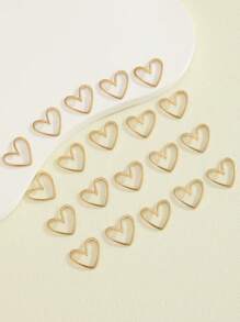 20pcs Metal Heart-Shape Earring Charms - Brass - View 1