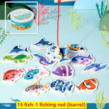 1 Set VPHWG Magnetic Wooden Fishing Game - Educational, Interactive Toy For Parent-Youngsters Cognitive Development | Colorful Marine Life Pieces, Ideal Birthday Gift Parent-Youngsters Interactive Games To Develop Hand-Eye Coordination, Patience & Focus, Educational Cognitive Fun Gift For Youngsters Easter Random Style Fish - Multicolor - View 16