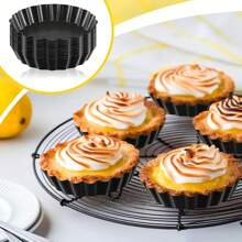 1pc/5pcs/10pcsMini Pie Pan With Removable Bottom, Non-Stick Floss Tart Pie Pan, Chrysanthemum Fruit Pie Baking Mold, Mini Carbon Steel Cake Mold, Baking Tools, Kitchen Gadgets, Kitchen Accessories, Household Items