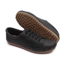 Women's Pink Moccasin Sneakers, Comfortable, Lightweight - 黑色 - 查看 5