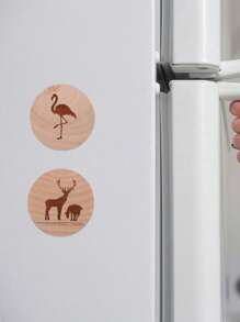 Tableau blanc magnétique rond en bois pour le réfrigérateur, mémo personnalisé avec ouvre-bouteille, design minimaliste