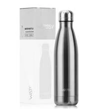 watersy 1 pièce Bouteille d'eau en acier inoxydable WATERSY, flacon isotherme de 17 oz/500 ml, bouteille d'eau en métal bleu gardant les boissons froides et chaudes, gourde de voyage pour l'école, la salle de sport, les déplacements et les sports