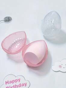 Hộp đựng bông trang điểm trong suốt (1-3 chiếc), hộp đựng bông trang điểm du lịch tiện dụng, hộp đựng bông trang điểm thoáng khí. - Nhiều màu - Xem 4