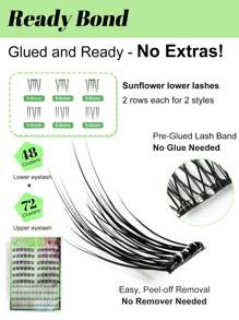 84/120 Pcs Mixed Style Lash Extensions, New Design With Upper And Lower Lashes Combination, Transparent Stem Upper Lashes And Slim Stem Lower Lashes For Natural & Comfortable Wear, Versatile Style Suitable For Stage, Party, Date