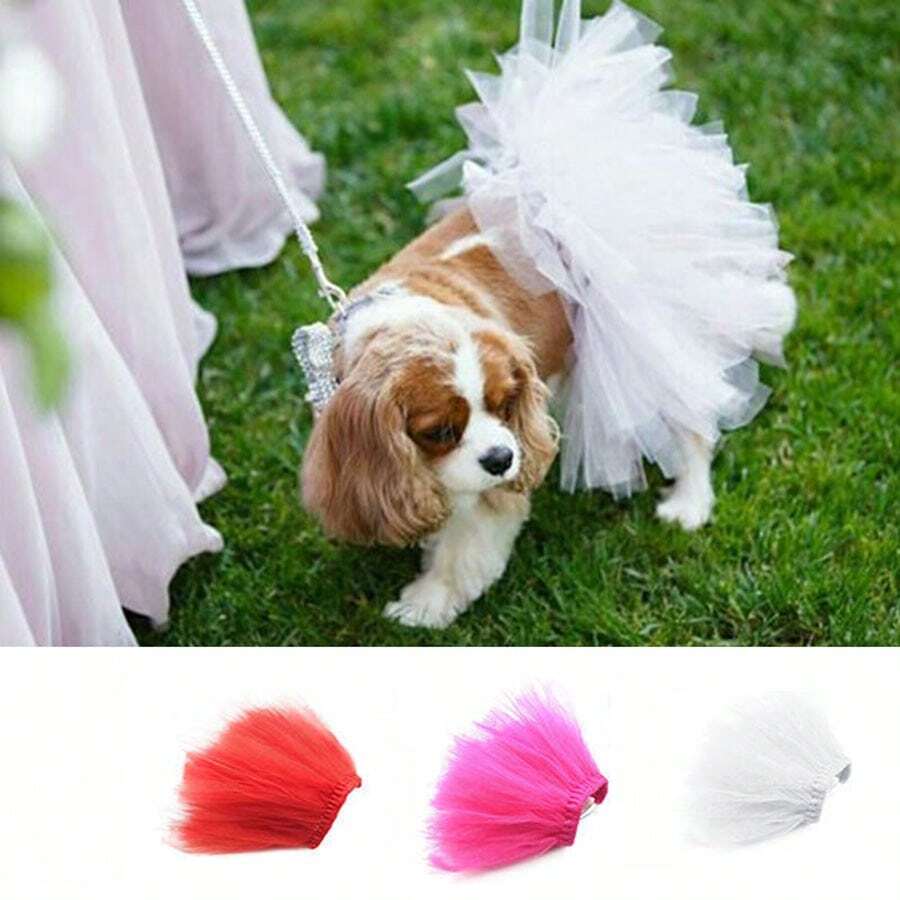 1 件装节日宠物网眼芭蕾舞裙角色扮演装扮裙宠物服装裙宠物裙 - 彩色 - 查看 1