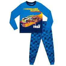 Hot Wheels Pyjamas | Race Car Boys' Long Sleeve Pyjama Set | Kids' PJs - Blue - View 1