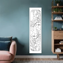 Tapiz vertical floral romántico para dormitorio, diseño de flores sencillo, tapices largos, arte de línea de estilo minimalista, tapiz de alta calidad para decoración de pared en sala de estar, dormitorio, oficina, regalo único para amigos