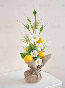 1PC/3PCS Artificial Lemon Tree Mini Potted Plant Fake Lemon Fruit For Dining Table Fireplace Restaurant Kitchen Bathroom Office Home Spring And Summer Decoration