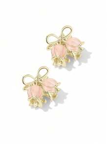 1 件花朵装饰甜美风格发夹，铃兰花合金发夹，适合女士，情人节家居浴室装饰 - 彩色 - 查看 7