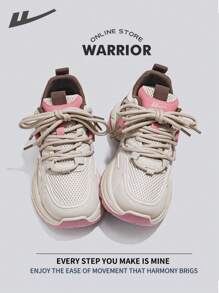 Warrior Comfortable Street Style Chunky Shoes For Women Spring And Summer Lightweight Comfortable Breathable Running Shoes Modest Style Casual Sneakers Applicable Throughout The Yearwear-Resisting All-Day Wear Training Sneakers - Khaki - View 3