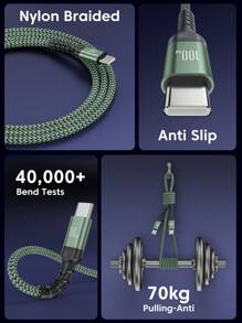 100W USB C 转 USB C 快速充电线，5A PD USB Type-C 快速充电线兼容 iPhone16 15 15 Pro/15 Pro Max Pro/Air iPad Pro Mini 6 三星 S23 S22 Z-Flip Pixel（绿色）兼容 MacBook 兼容 16、16 Pro Max、15、15 Plus、15 Pro、15 Pro Max，兼容小米，兼容 OnePlus Type C 铝合金 - 綠色 - 查看 9