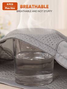 MEIYATING 5pcs Plus Size Women High Waist Leak Proof Lace Trim Triangle Panties, Breathable Mesh Summer Underwear - Multicolor - View 6