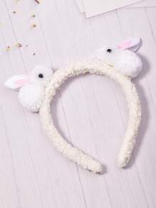 1pc Plush Teddy Bear Rabbit Ears Headband, Suitable For Daily Look, Easter Party, Holiday Gift, Valentine's Day Outfit, Back To School & Graduation Decoration