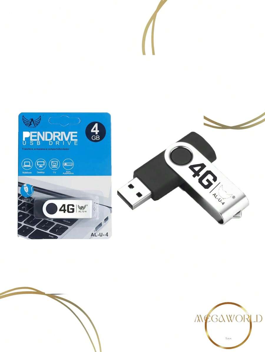 4GB USB Flash Drive High Quality Model AL-U-4 Protective Cover Immediate Shipping - màu đen - Xem 1