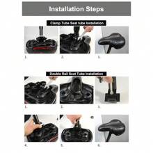 NetHong Extra Wide Waterproof Bicycle Seat:Comfy Cushioned, Soft Padded, Bike Gel Saddle