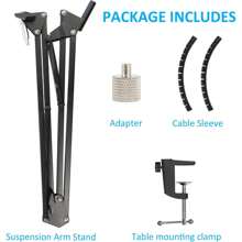 Mic Boom Arm Stand Compatible With Wave:1 Mic - Adjustable Scissor Microphone Stand For Microphones, Compatible With Wave:1 Microphone By YOUSHARES - 1 - View 7