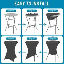 1 Stück/2 Stücke Lycra-Stretchhusse für rechteckige Barhochtische, einfarbige dekorative runde Tischdecken für Cocktail-Party, Hochzeit, Bankette, geeignet für Geburtstag, Hochzeit, Party, Fest, Baby-Shower Dekoration