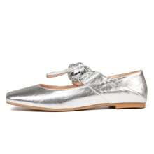 Ballet Flats For Women Square Toe Leather Bow Mary Janes Comfortable Casual Office Walk Dress Shoes