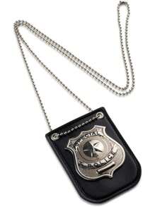 Collar con cadena con insignia de policía, accesorio de insignia de policía adecuado para disfraz de juego de roles - Collar con placa de policía - Ver 7