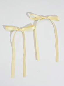 2 pièces/set Clips à cheveux à nœud de ruban style ballet minimaliste pour femmes, accessoires capillaires mignons et décontractés pour tous les jours, convenant à toute occasion
