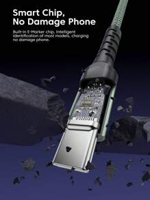 100W USB C 转 USB C 快速充电线，5A PD USB Type-C 快速充电线兼容 iPhone16 15 15 Pro/15 Pro Max Pro/Air iPad Pro Mini 6 三星 S23 S22 Z-Flip Pixel（绿色）兼容 MacBook 兼容 16、16 Pro Max、15、15 Plus、15 Pro、15 Pro Max，兼容小米，兼容 OnePlus Type C 铝合金 - 綠色 - 查看 10