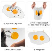 Silicone Egg Shaped Pet Placemat ,For Feeding Cat And Dog Anti-Slip And Waterproof Mat, Pet Bowl Mat - White - View 6