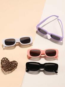 4pcs/Set Fashion Eyewear Set, Children's Eye Protection Fashion Glasses For Boys And Girls, Regular Glasses For Everyday Decoration