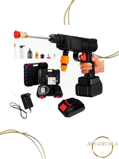 Lava Jato Profissional Sem Fio de Alta Pressão Recarregável Cor Preto