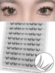PALM LASHES 72/144Clusters Wispy Natural Look North Star Bottom Eyelashes Anime Lower Lashes, Clear Band, Spiky Manga Style, 5-7mm Length, 0.07mm Thickness, C-Curl, Japanese Manga Inspired Design - C - View 1
