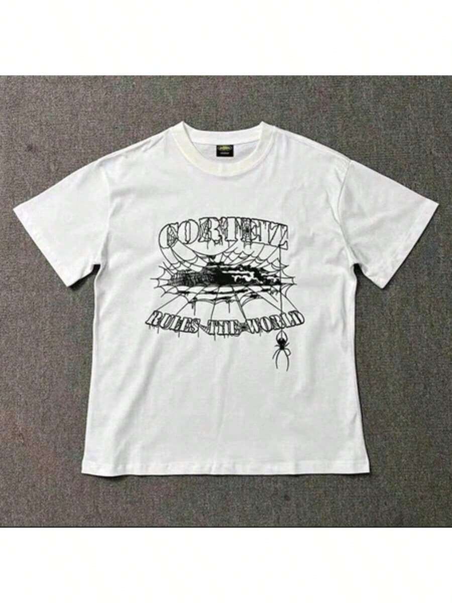 Unisex Cortez Print T-Shirt 100% Cotton Shirt - White - View 1