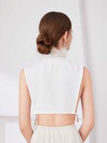 1pc Women's Fashion Elegant 3-Layer Mesh V-Neck False Collar