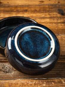 4pcs Night Sky Ceramic Dish Set, Blue Kiln Transformation, Unique Color, 3.5 Inches, Dipping Dish, Snack Dish, Seasoning Dish, Side Dish, Suitable For Home, Restaurant, Restaurant, Banquet Hall, Multi Functional Use, Suitable For Oven, Microwave, Disinfection Cabinet, Dishwasher Safety, Stackable Storage, Save Cross Border