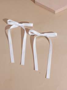 2 pièces/set Clips à cheveux à nœud de ruban style ballet minimaliste pour femmes, accessoires capillaires mignons et décontractés pour tous les jours, convenant à toute occasion