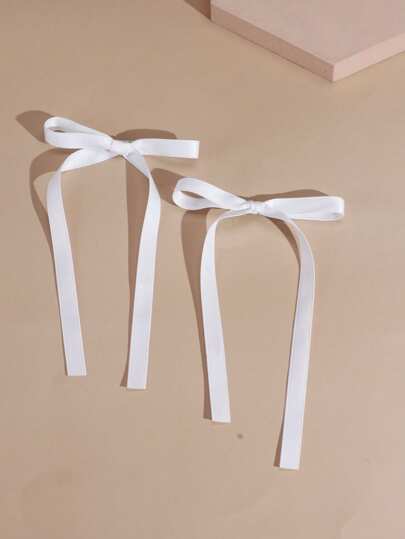 2pcs Ballet Style Women's Simple Ribbon Bow Hair Clip, Suitable For Any Occasion Cute Flower Clip Valentine's Day Valentines Claw Clips Hair Claws Hair Barrettes, School Stuff, Elegant, College, Winter Outfit For Women, Bows, Hair Accessories, Head Accessories