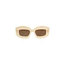 Loewe Anagram Rectangle Sunglasses For Women, International Version LW40114I - LW40114I4925E Ivory White - View 1
