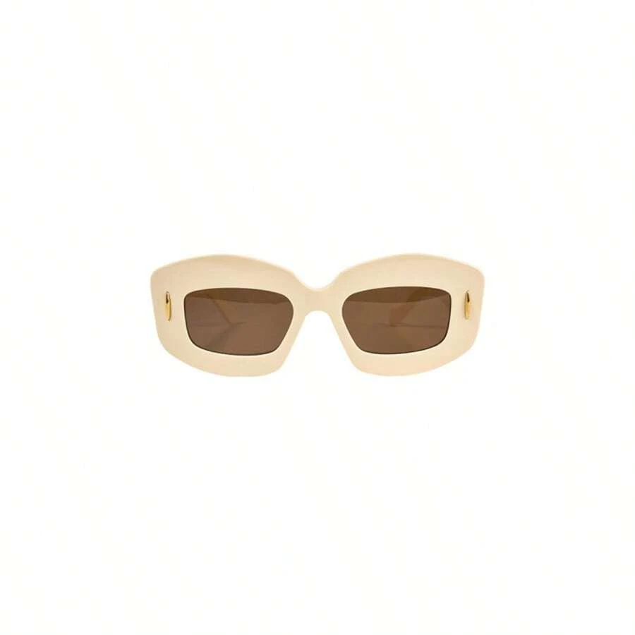 Loewe Anagram Rectangle Sunglasses For Women, International Version LW40114I - LW40114I4925E Ivory White - View 1