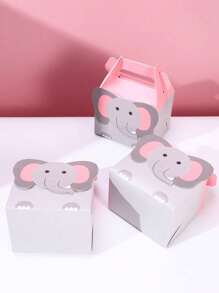 20/10Pcs Elephant Printed Gift Packaging Box Handheld Gift Box For Birthday,Gender Disclosure,Anniversary Party Return Gift Packing Boxes - Cartoon Packaging Box - View 1