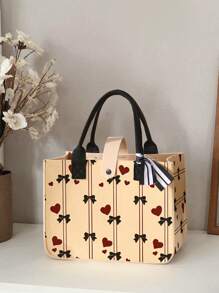 1pc Blue Star Pattern Printed Tote Bag, Large Capacity, Adjustable Shoulder Strap, , Suitable For Daily Use, Work And Travel, Portable Handbag, Great Back To School Gift For Boys And Girls - Multicolor - View 5