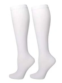 6 pares de calcetines de compresión con iones de cobre para deportes, hombres y mujeres, para ciclismo, fútbol, baloncesto, protección, de unicolor, largos