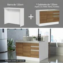 Isla De Cocina Con Encimera Y Mostrador Madesa Glamy Color Blanco Marrón 01 - Blanco y Marrón - Ver 5