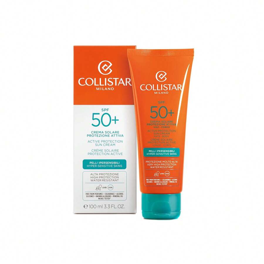 Collistar Crema Solare Protezione Attiva Pelli Sensibili Spf 50+ - 100 Ml - trắng - Xem 1