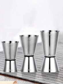 Juego de 4 piezas/1 pieza de doble dosificador de acero inoxidable grueso, taza medidora, taza de onzas para uso en bar, taza medidora de doble extremo, copa para cócteles, herramientas de cocina plateadas perfectas para fiesta, múltiples opciones de capacidad disponibles, regalo para el padre