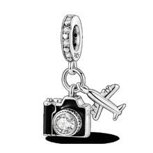 1pc 925 Sterling Silver Space Astronaut Charm Rocket And Planet Earth Charm Airplane And Suitcase Charm Star Moon Charm Suitable For Making Bracelets DIY Jewelry Making Charm Travel Gift Exquisite Women's Jewelry - Multicolor - View 15