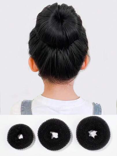 3pcs Girls Donut Hair Styling Bun Maker Tool, Elegant Bun Making Hair Clips & Accessories