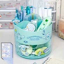 Sanrio Draaibare opbergdoos voor pennen, leuke opbergdoos voor op het bureau met meerdere lagen, beschilderde opbergdoos van kunststof, perfect cadeau voor liefhebbers van kantoorbenodigdheden