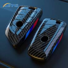 1pc Carbon Fiber Style Car Key Fob Cover Case, Fit For BMW 1 3 4 5 7 8 Series X1 X2 X3 X5 X6 X7 M3 M5 M6 M8