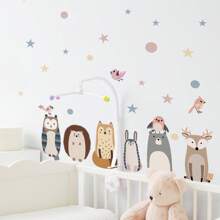 1 pieza Adhesivo de pared con estampado de girasol y animales del bosque, nuevo decoración de fondo para sala de estar/dormitorio/estudio, papel tapiz autoadhesivo decorativo para decoración del hogar, decoración de pared, baño, dormitorio, sala de estar, decoración de la casa