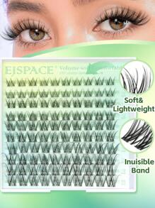 100 piezas de racimos de pestañas naturales estilo wispy, extensiones de pestañas individuales con rizo D, longitudes mixtas de 10-18 mm, aspecto natural, con banda de pestañas transparente y delgada. Racimos de pestañas, racimos de pestañas, pestañas individuales, pestañas, pestañas postizas.