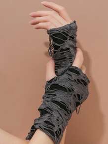 1 Pair Gothic Punk Style Distressed Women Gloves, Suitable For Daily Cosplay Wearing - Multicolor - View 9