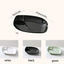 1 Pc Thick 10-Inch Leaf-Shaped Japanese-Style Divided Plate With Sauce Compartments, For Dumplings, Snacks, Cakes, Sushi - Multicolor - View 2